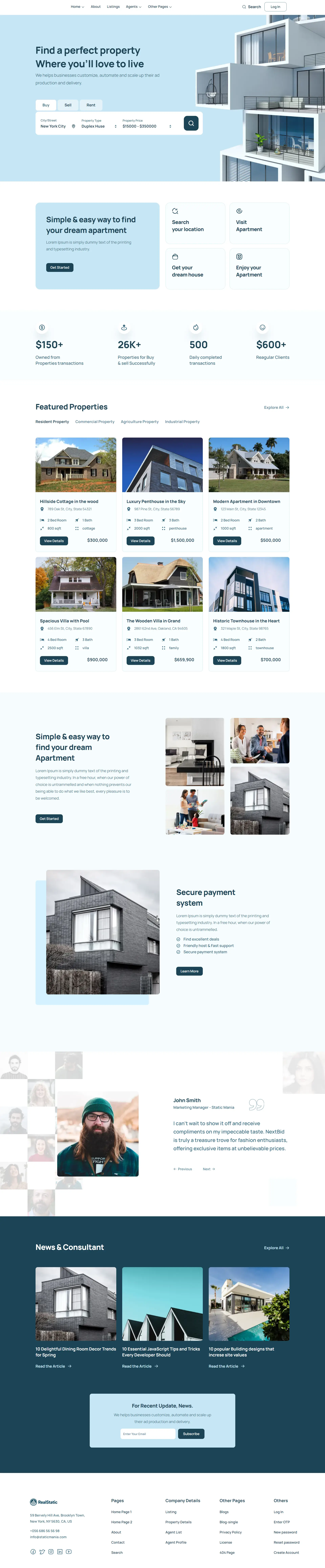 Interiour Design Single Page Website